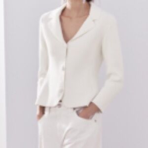 Zara Ecru Knit Blazer